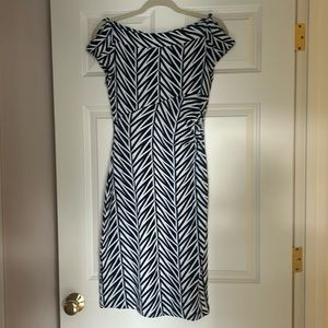 Black and white geometric DVF dress